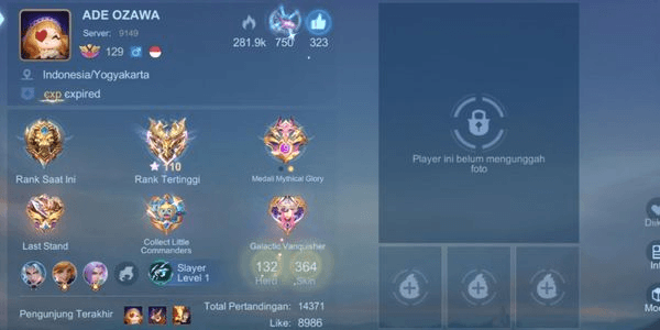 Gambar Product Mobile Legends Exalted Collector with Freya Legend Skin and Many more Skin