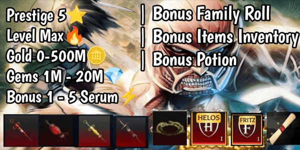 Gambar Product Prestige Account | Lots of Gems | Lots of Gold | Item Inventory | AOTR