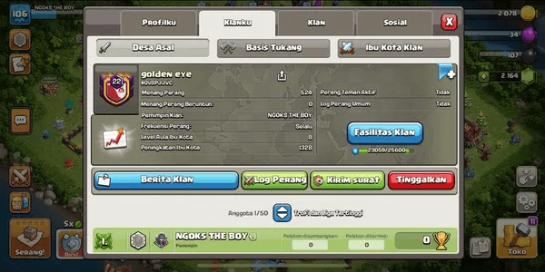 Clan Level 22 - golden eye - WARLOG GG
