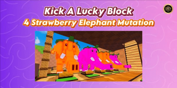Gambar Product Kick A Lucky Block - 4 Strawberry Elephant Mutation