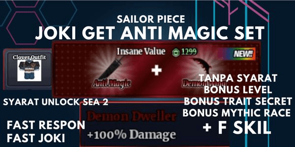 Gambar Product Joki ANTI MAGIC Set Bonus++ Safe, Fast, Cheap (Read Description) |Sailor piece
