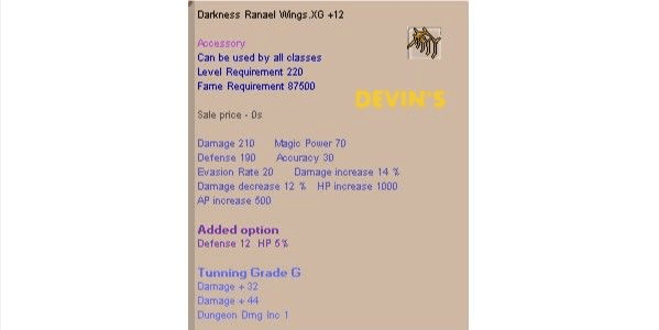 Gambar Product Darkness Ranael Wings DRW XG+12 Tunning G