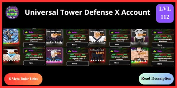 Gambar Product Account Meta Ruler | Universal Tower Defense X