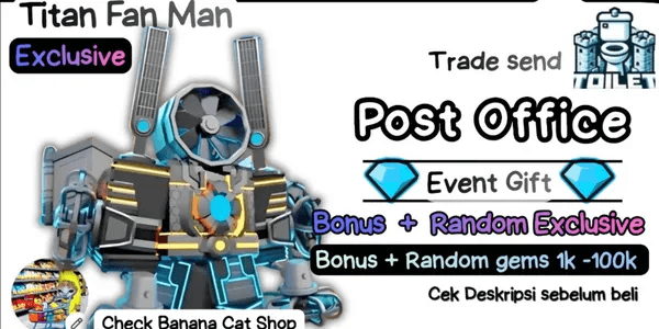 Titan Fan Man | Bonus Gems + Bonus Random Exclusive Unit | Banana Cat Shop