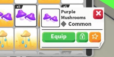 Gambar Product Purple Mushrooms (Common Pet Wear Hats) Adopt Me - AdoptmeStore14