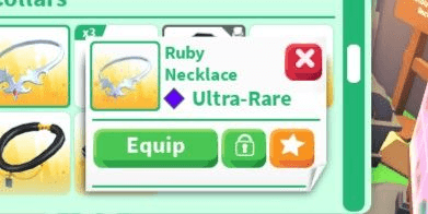 Gambar Product Ruby Necklace (Ultra-Rare Pet Wear Collars) Adopt Me - AdoptmeStore14