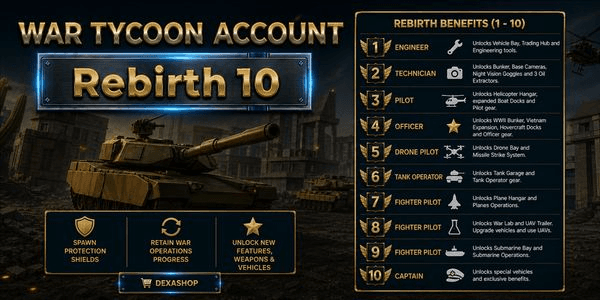 Gambar Product #1 AKUN WAR TYCOON (Sesuai Gambar | Murah | Aman 100%)