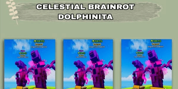 Gambar Product 28.1T/s Celestial Brainrot Dolphinita Mutation Plasma - Level Max