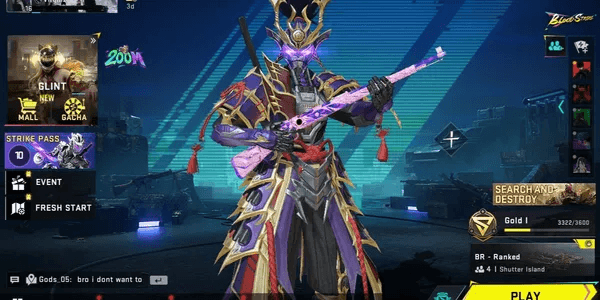 Blood Strike Account Special | Asia | Lv 16 | ZERO - Odashadow [Eternal] | Standar Weapon & Character Skins | #6MAY26RV3