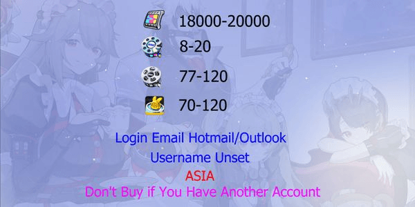 Gambar Product Akun Reroll ZZZ [ASIA]