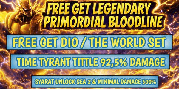 Gambar Product Joki / Service Get Melee Dio / The World II Free Best Tittle Time Tyrant +92,5% Damage II Sailor Piece