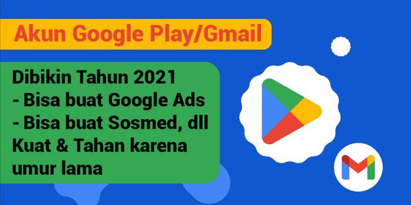 Gambar Product Old Google Play/Gmail Account