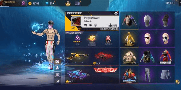 Gambar Product AKUN FF GG EVO GUN MAX+SG LOBBY