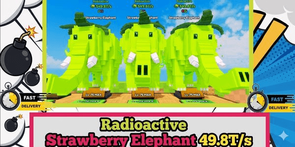 Gambar Product Radioactive Strawberry Elephant | 49.8T/s LV.75 (MAX)