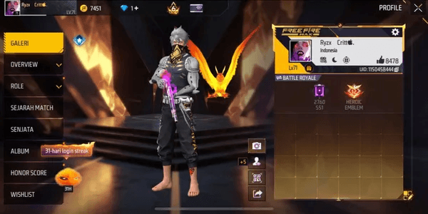 FF account SG RAPPER, 3 EVOGUN (MAX 3) VAULT 500+, BIND LOG, SAFE AND GUARANTEED