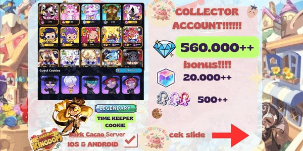 Gambar Product ACCOUNT CRK MID TO END GAME ACCOUNT [TIME KEEPER COOKIE + FULL BEAST + FULL LEGENDARY + WITCH + FULL ANCIENT] + CRYSTAL + RAINBOW CUBE + CUTTER
