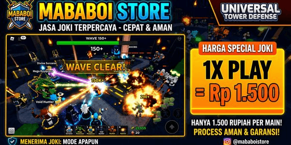 Gambar Product •Joki 1x Play ( Universal Tower Defense X )