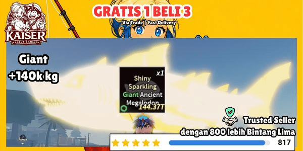 Gambar Product 140k KG++ Sparkling Shiny Giant Ancient Megalodon | Fish