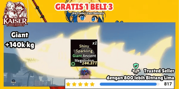 140k KG++ Sparkling Shiny Giant Ancient Megalodon | Fish