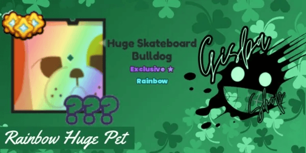 Rainbow Huge Skateboard Bulldog