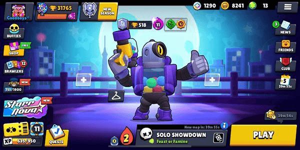 Gambar Product Trophy 31765>> Brawls 77/102>> Akun Old 2020>> Skin Brawl 105 >> Coins 8241 >> Bling >> 1290 >>