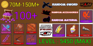 Akun King Legacy Max - Bloodmoon Twins - Abyssal Crab Axe - Acroscyth - Authentic Triple Katana - Ethereal - Random Sword/accessories/material