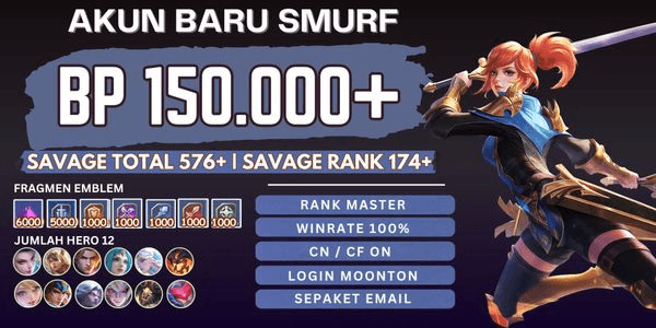 Gambar Product Akun Smurft BP Banyak | Savage Rank #2
