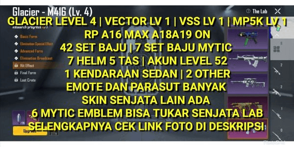 Gambar Product PUBG GLACIER LEVEL 4 DISKON HARI INI