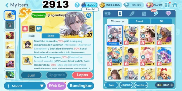 Lets Get Rich ACCOUNT STARTER LEGENDARY COSTUME JIYONG WITH DIAMOND ANDROID 40K+
