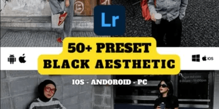 50 Adobe Lightroom Black Aesthetic Presets | One-Time Import Instantly Ready | Android iOS PC