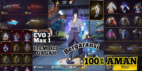 FF ACCOUNT SG 2 SKIN ON, EVOUGUN ON, ACCOUNT WARRANTY ANTI HACK BACK, IF HB = MONEY BACK from Garena Free Fire 1000% SAFE #25