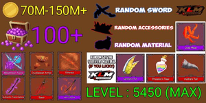 King Legacy Max Account - Bloodmoon Twins - Saber - Crustacean Armor - Authentic Triple Katana - Ethereal - Random Sword/accessories/material