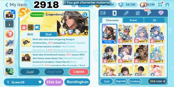 GETRICH ACCOUNT LEGENDARY COSTUME BLACK HORUS WITH DIAMOND ANDROID