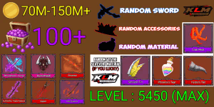 Akun King Legacy Max - Bloodmoon Twins - Saber - Acromask - Authentic Triple Katana - Ethereal - hell sword - Random Sword/accessories/material