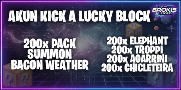 Account Kick a Lucky Block Pack 200x Summon Bacon Weather Machine