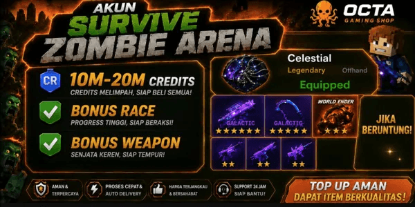 Survive Zombie Arena Account + BONUS WEAPON