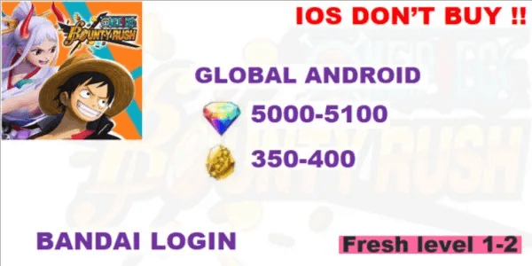 Gacha Account One Piece Bounty Rush Global