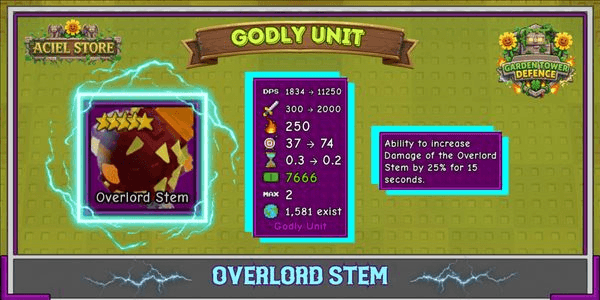 Gambar Product Overlord Stem Godly Unit | Garden Tower Defense | Roblox