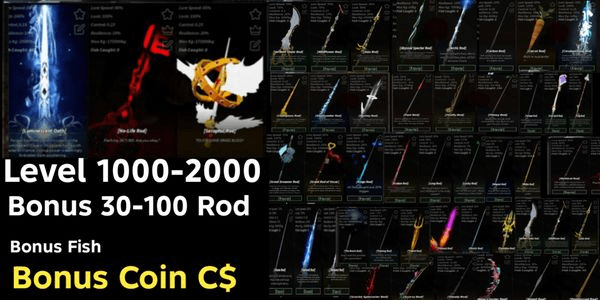 Gambar Product Akun Fisch Bonus Rod + Bonus Coin + Bonus Fish