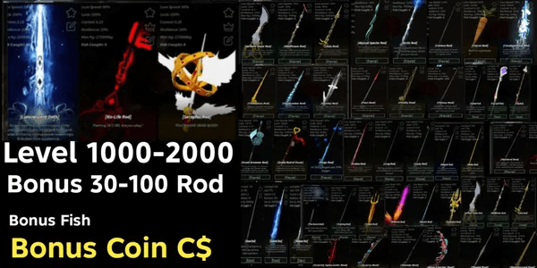 Akun Fisch Bonus Rod + Bonus Coin + Bonus Fish