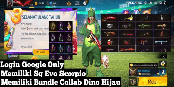 Gambar Product Akun Free Fire Newbie Level 20 Aman & Terpercaya 100%