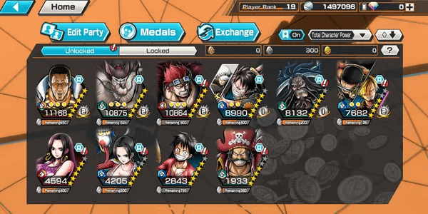 Account 3 Extreme Max | Kizaru borsalino max EX | Jabra max | Zosan EX | Roger V1 EX | Log Bandai | Solo Fresh | [Android/iOS] - One Piece Bounty Rush