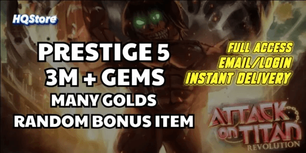 Akun AOTR Temurah | Bonus GEMS | Banyak Golds - Attack on Titan Revolution