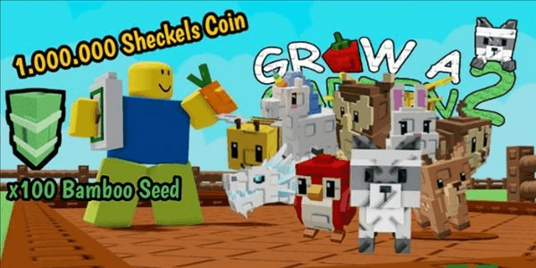 Gambar Product Grow A Garden 2 Account - 1 Million Sheckels Coin Bonus 3 Random Pets And 100 Bamboo Seeds