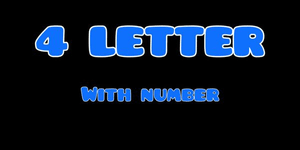 4 LETTER WORLD WITH NUMBER