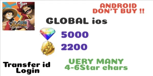 Gacha Account One Piece Bounty Rush IOS Gold Edition