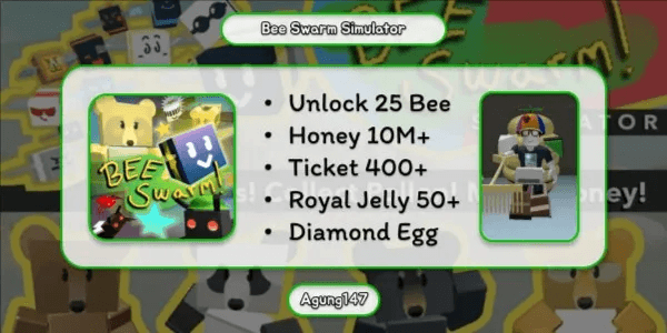 Account 25 Bee | Bee Swarm Simulator
