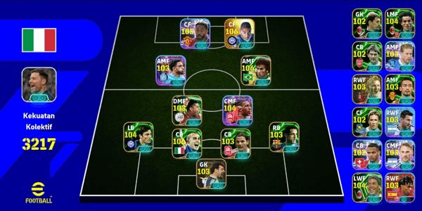 Gambar Product Efootball Account Strength 3200+ Many Managers