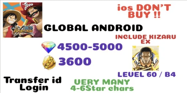 One Piece Bounty Rush Global Gacha Account -082