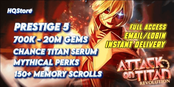 Gambar Product AOTR Account Many Bonuses | 30% Discount | Super Cheap - Attack on Titan Revolution